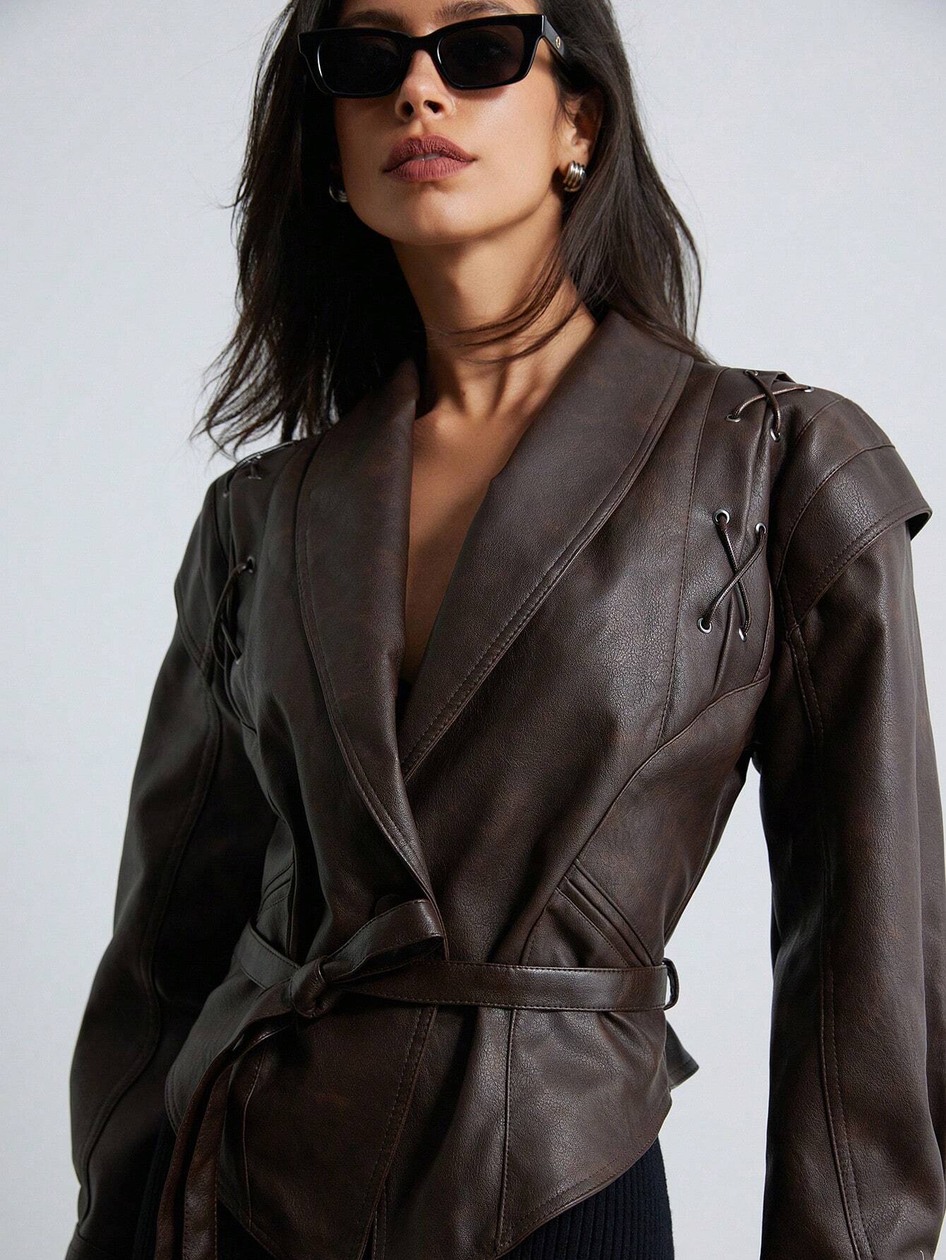 Asimetrik Vintage Crop Jacket