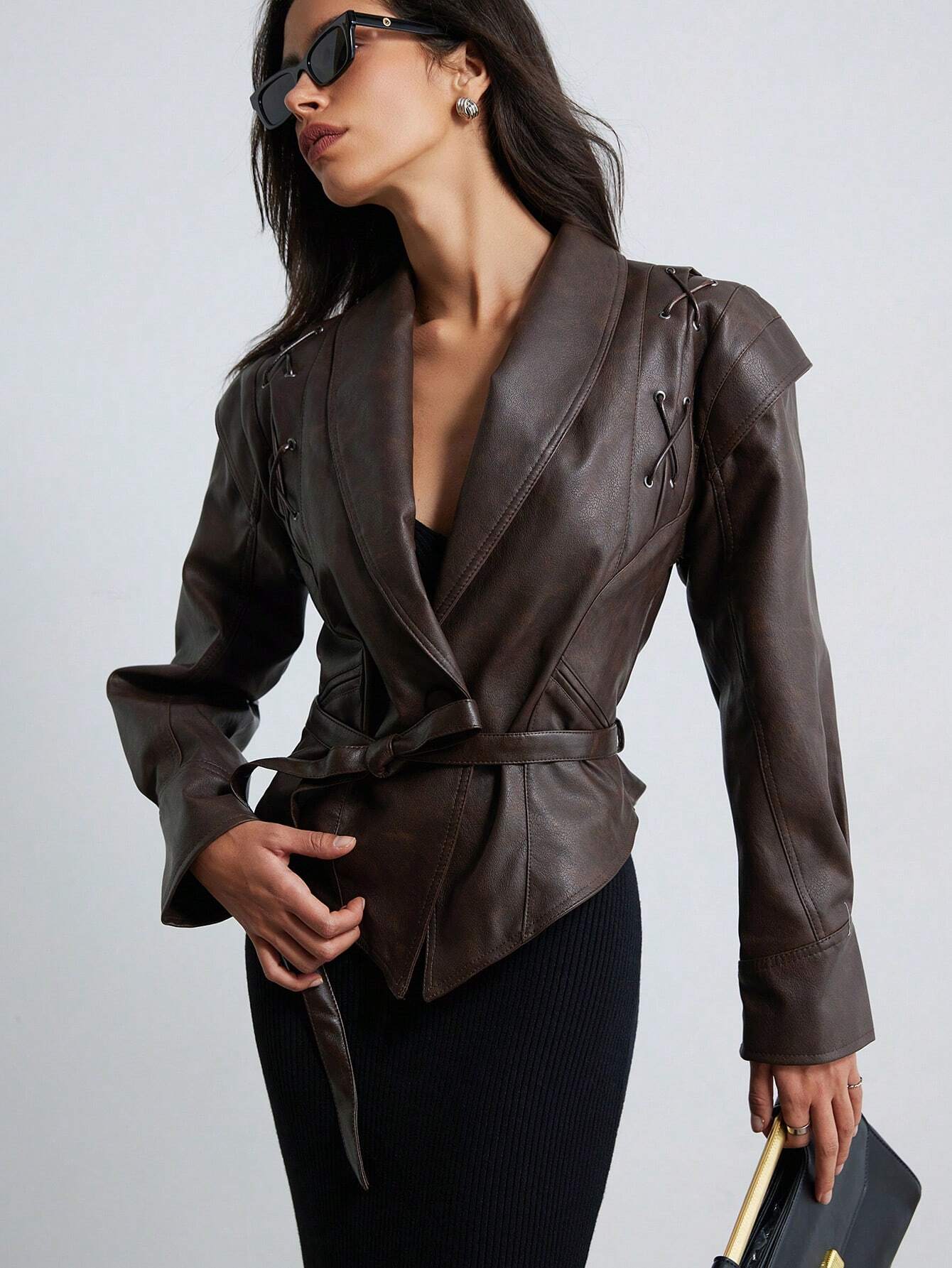 Asimetrik Vintage Crop Jacket