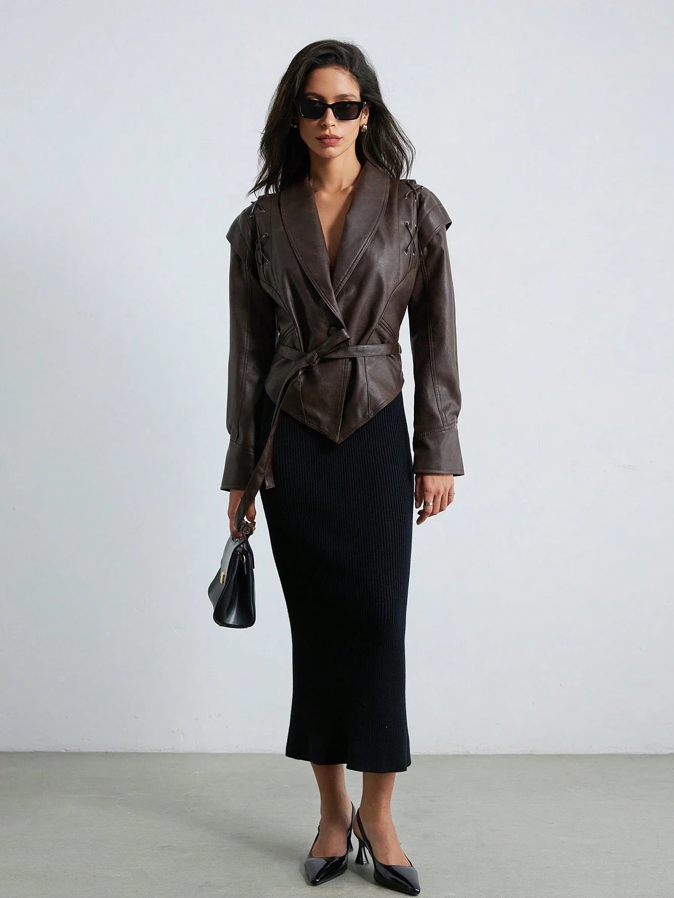 Asimetrik Vintage Crop Jacket