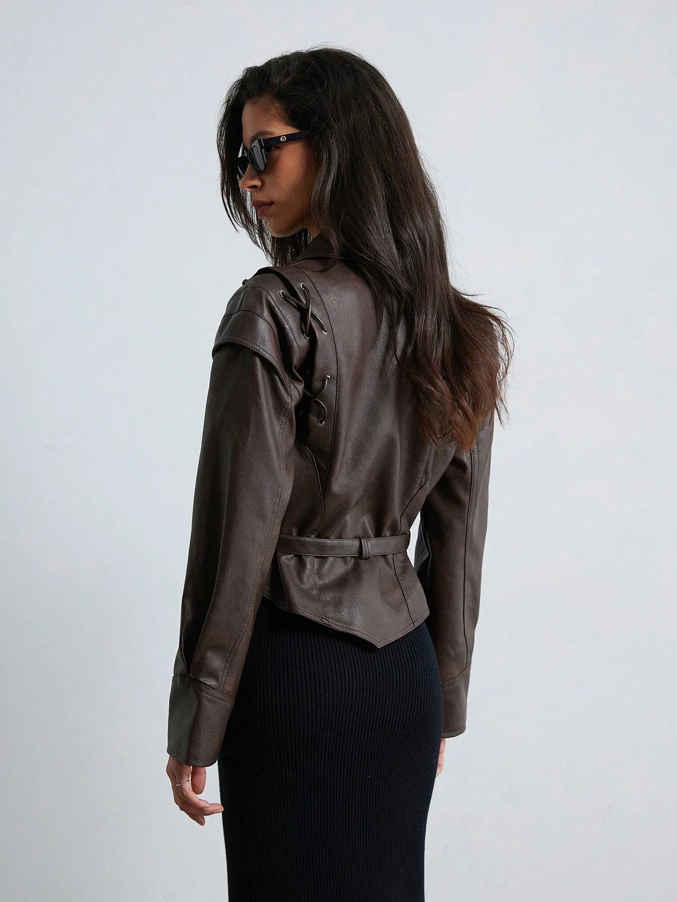Asimetrik Vintage Crop Jacket