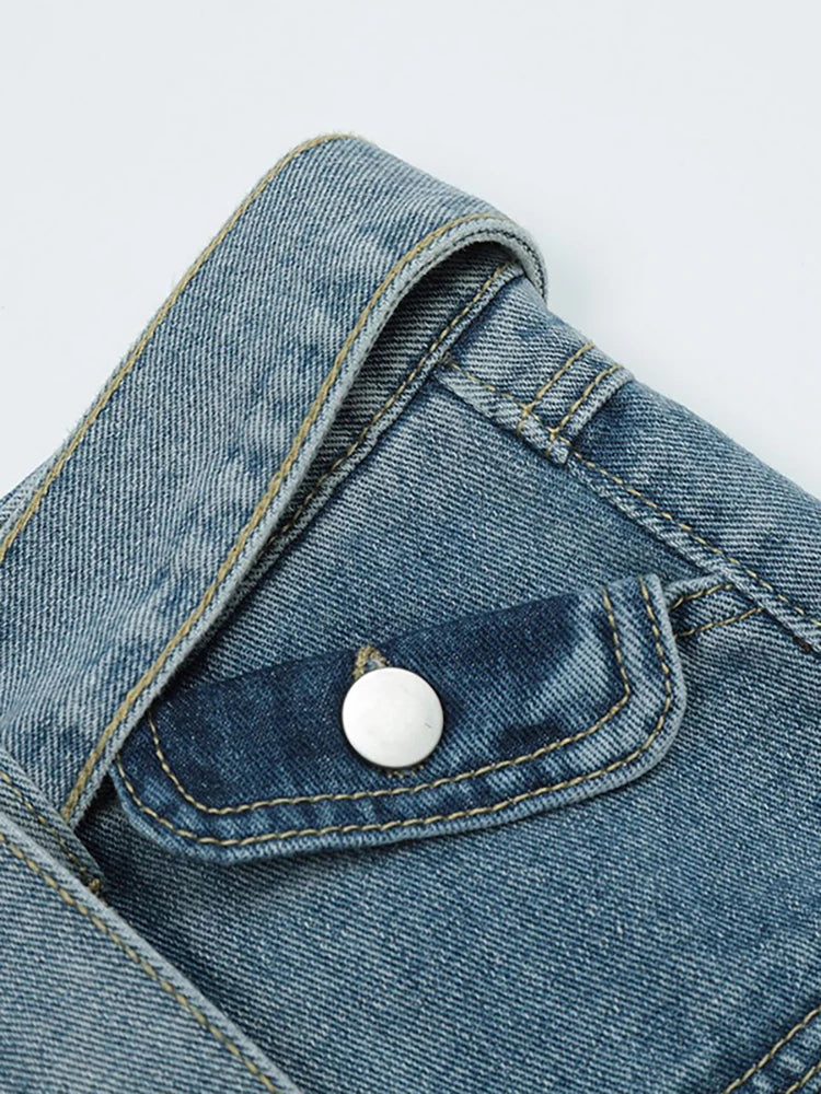 Vintage Multi Pocket Denim Skirt