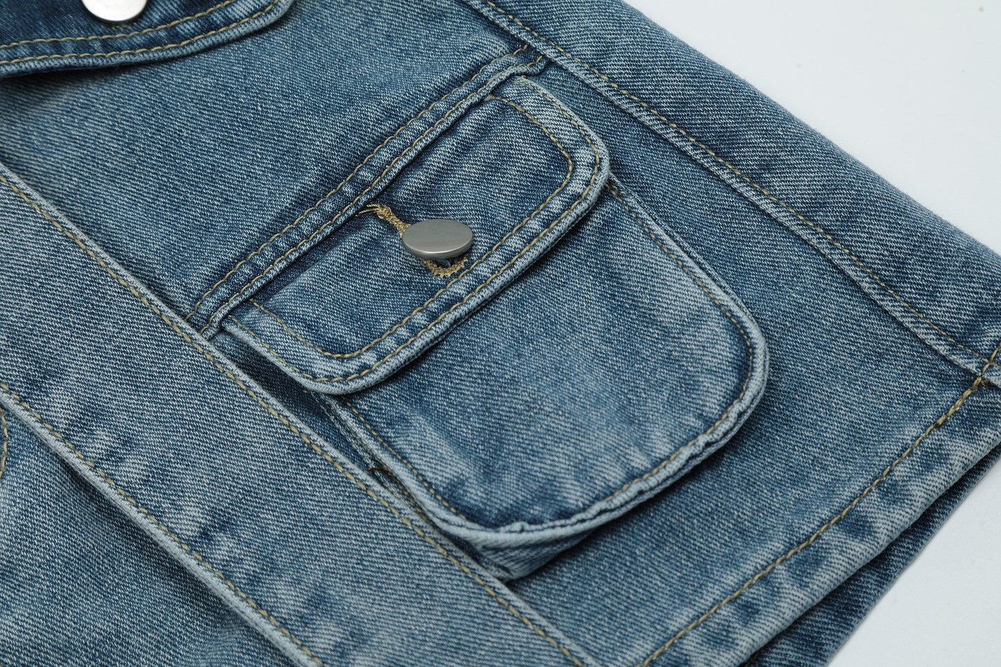 Vintage Multi Pocket Denim Skirt