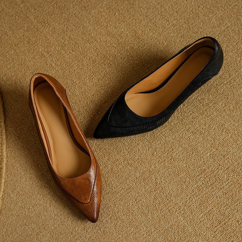 Elise Genuine Leather Heels