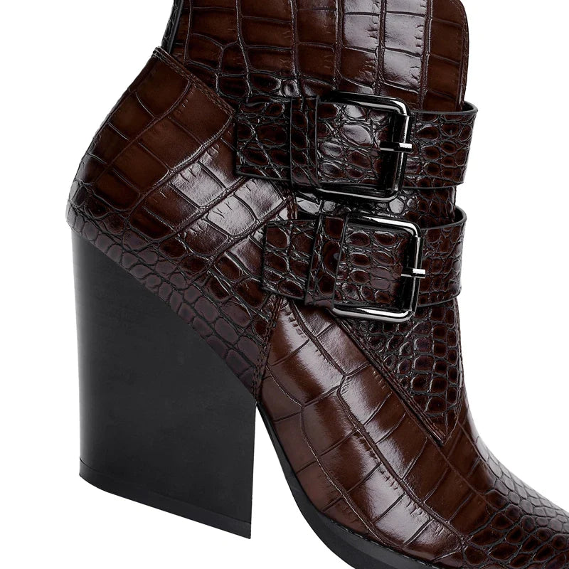 Westline Buckle Leather Boots