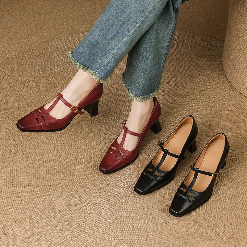 Marie Genuine Leather Heels