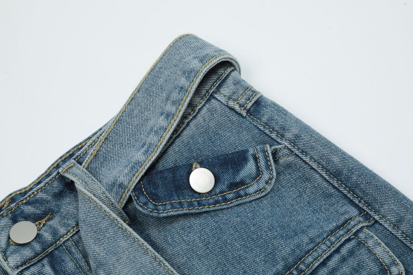 Vintage Multi Pocket Denim Skirt