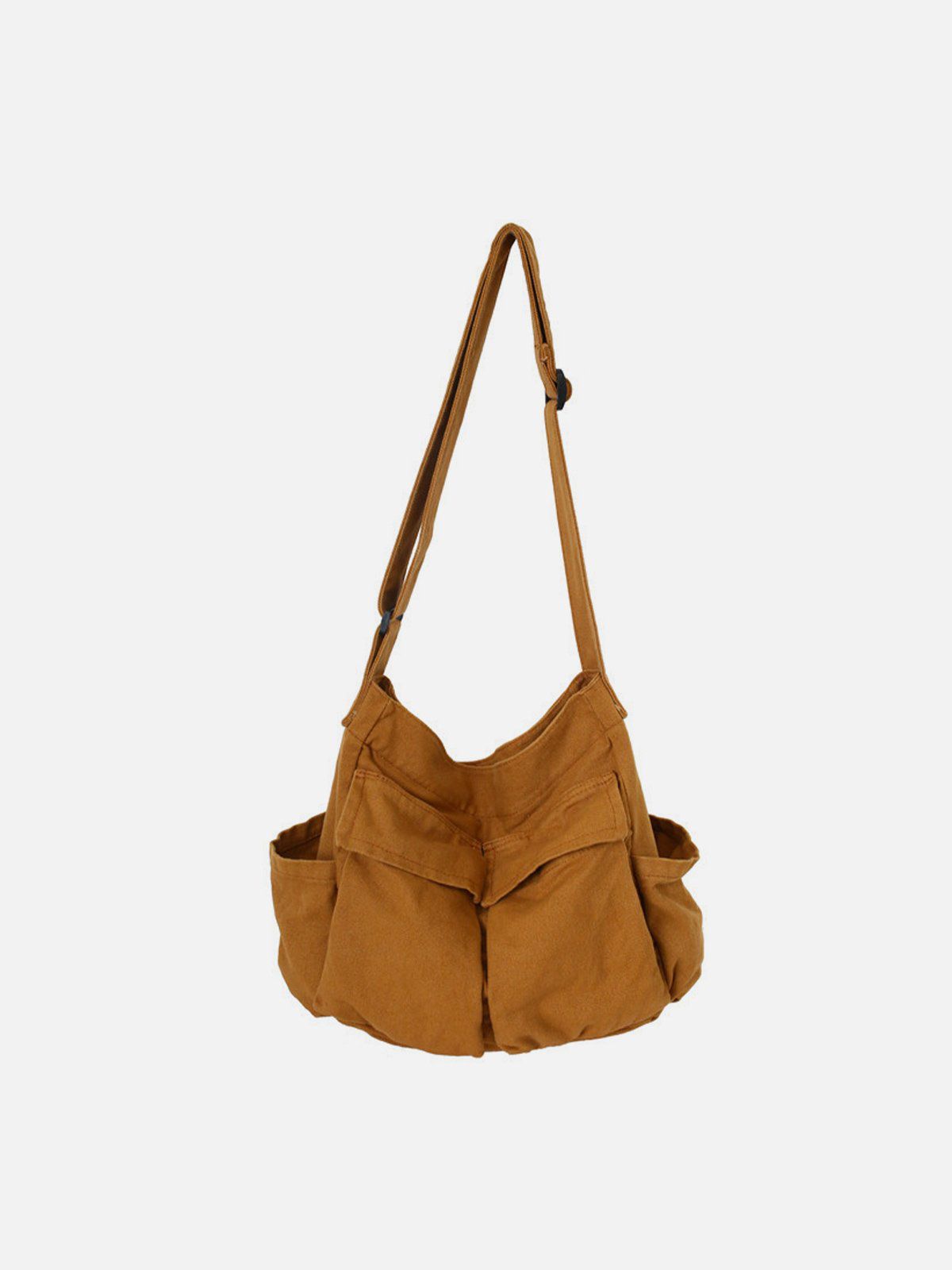Solid Big Pocket Shoulder Bag
