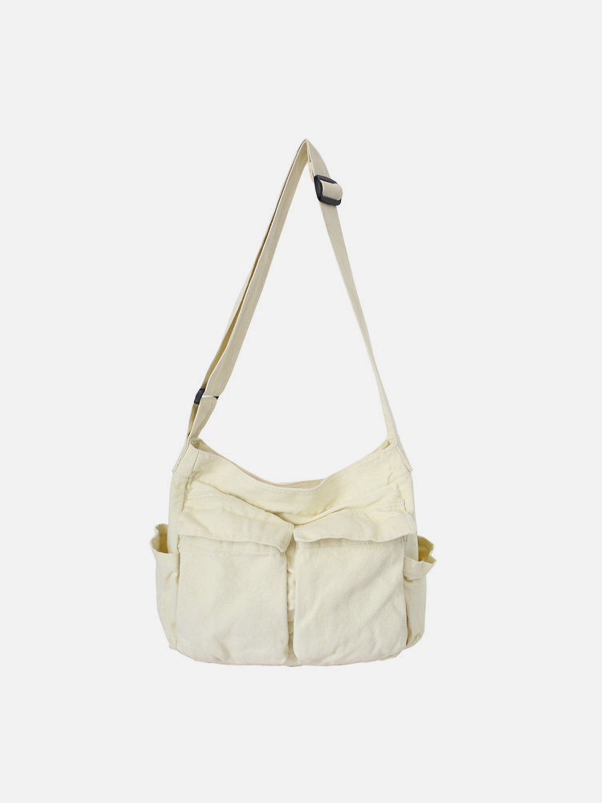 Solid Big Pocket Shoulder Bag