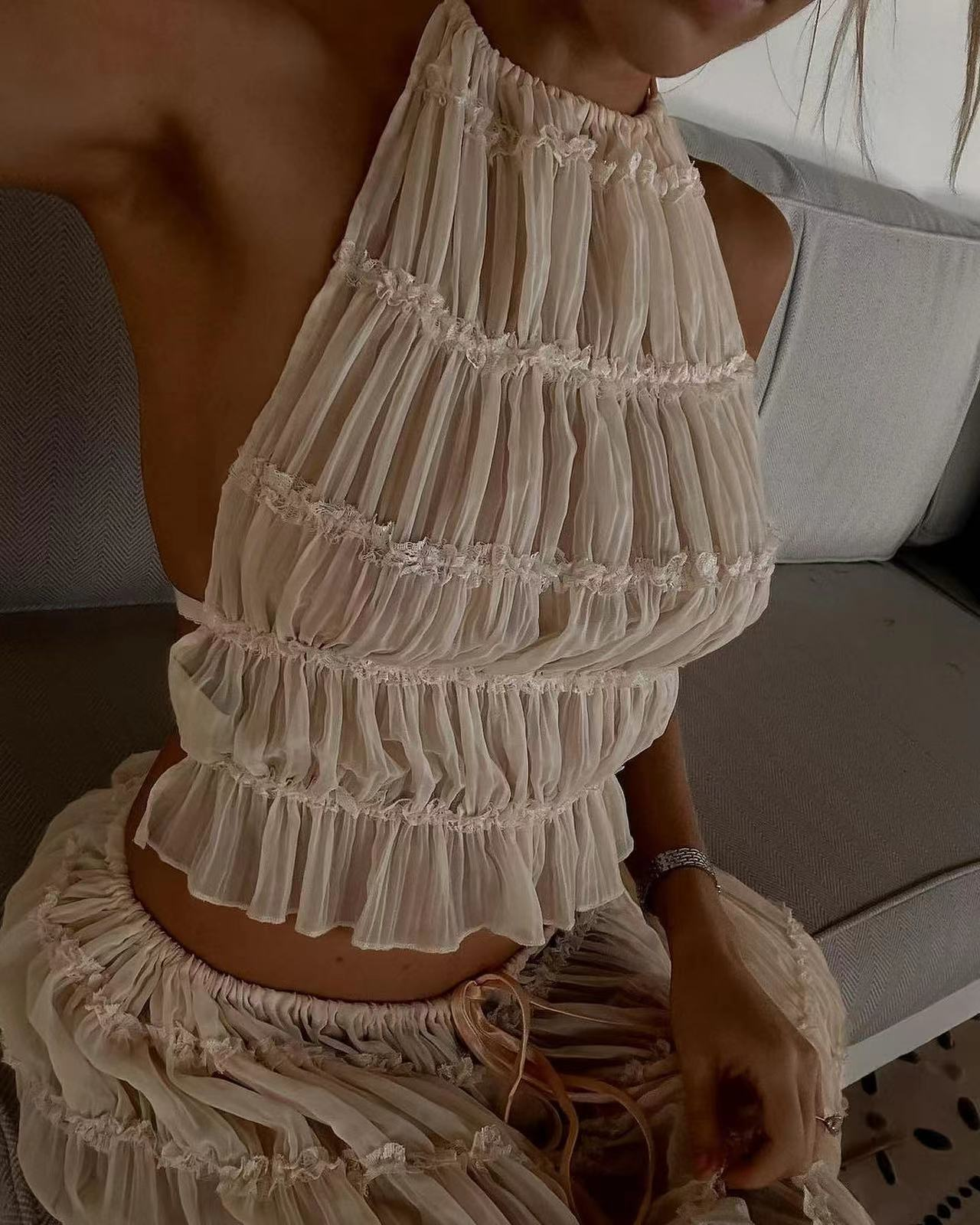 Wine & Sea Strap Dress