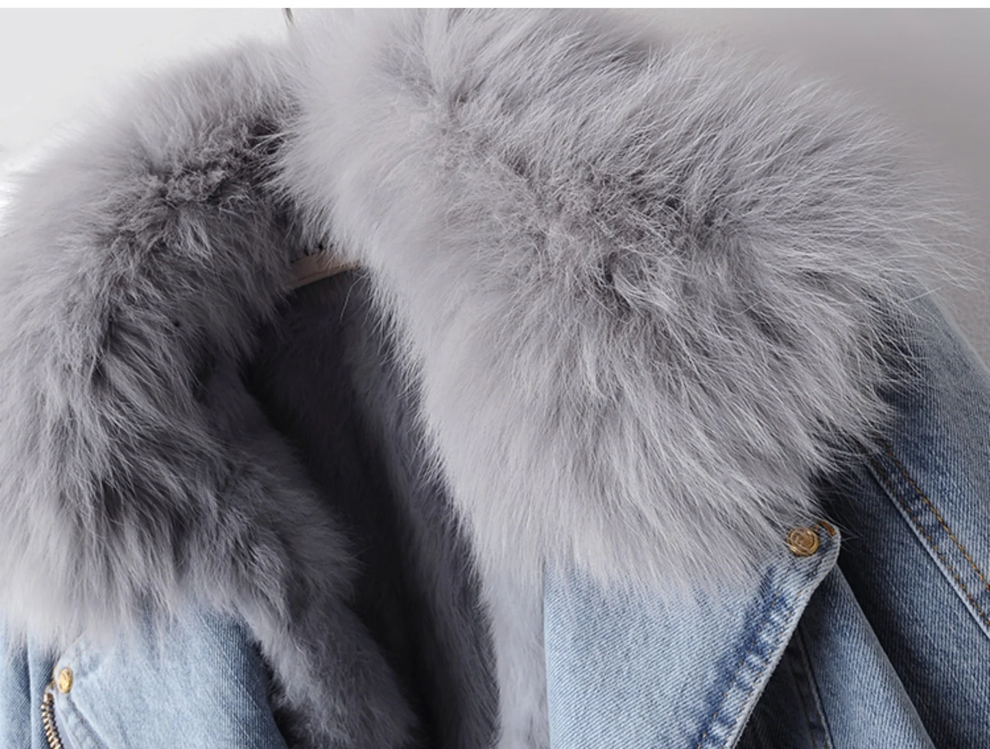 Faux Fur Detailing Denim Jacket