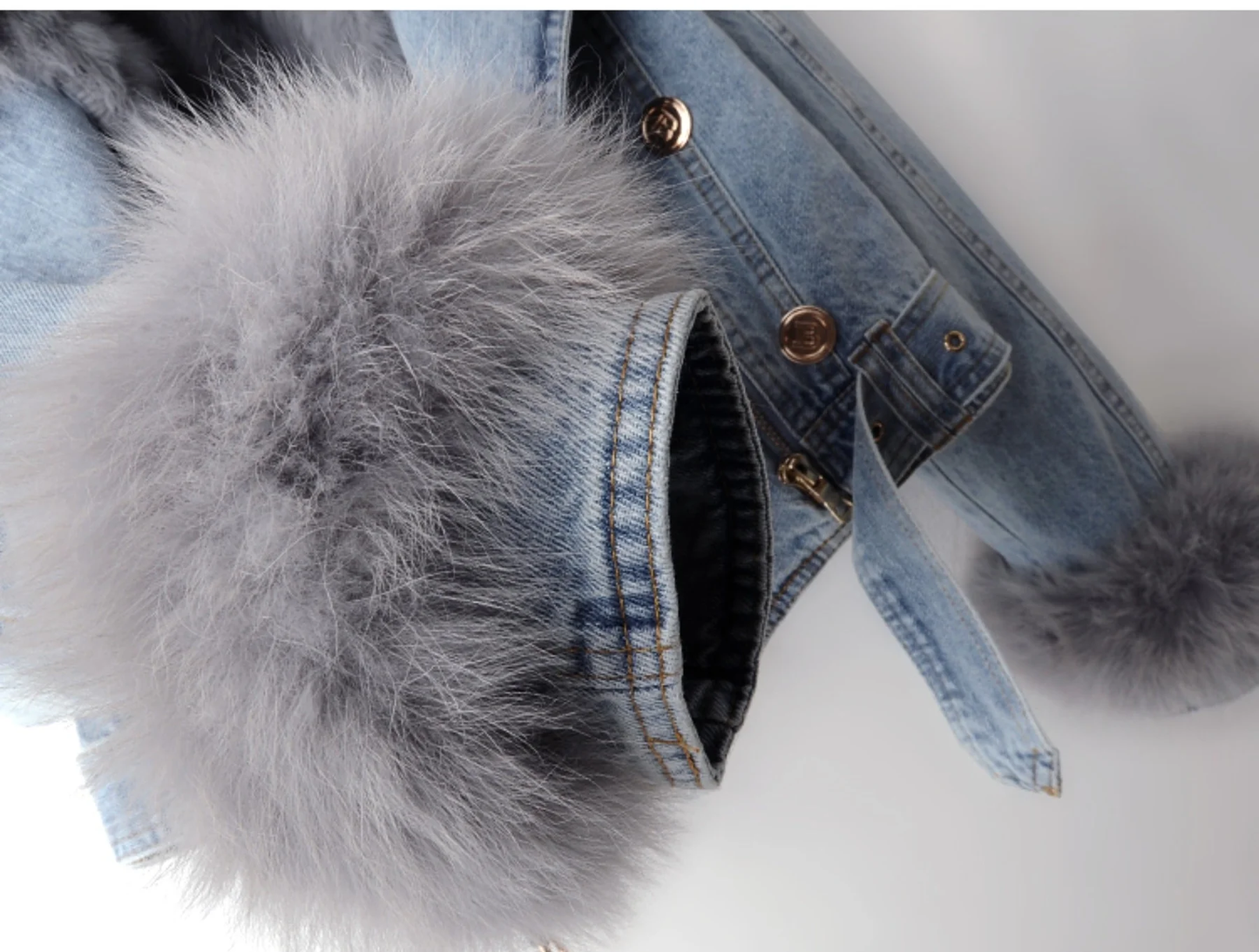 Faux Fur Detailing Denim Jacket