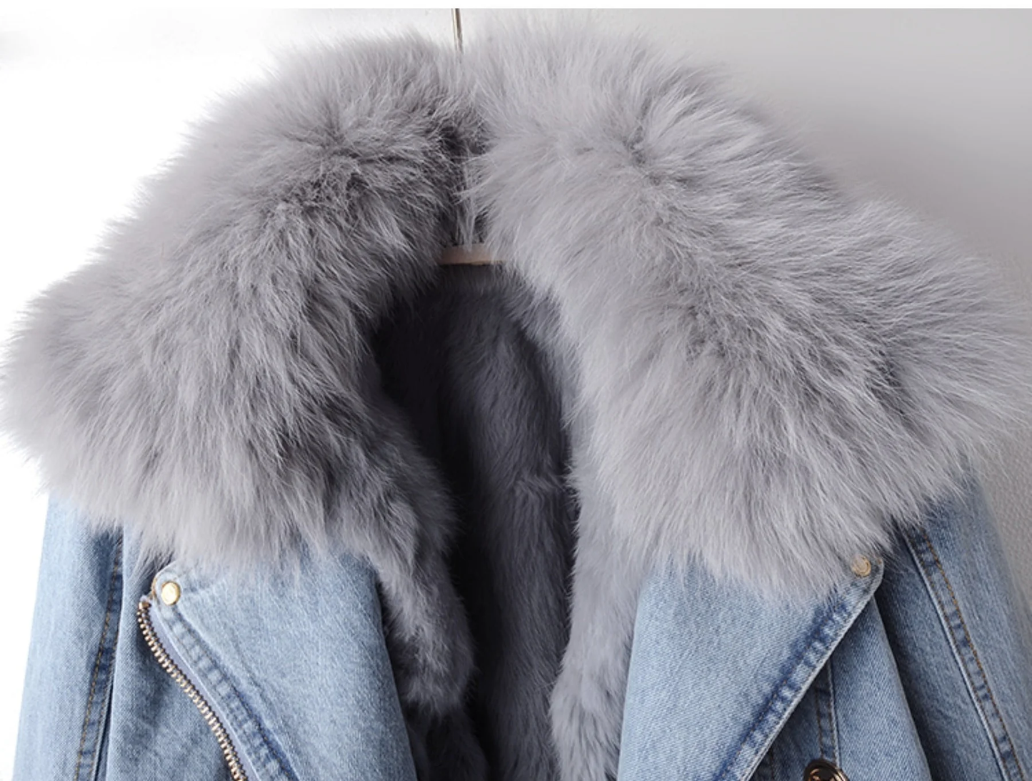 Faux Fur Detailing Denim Jacket