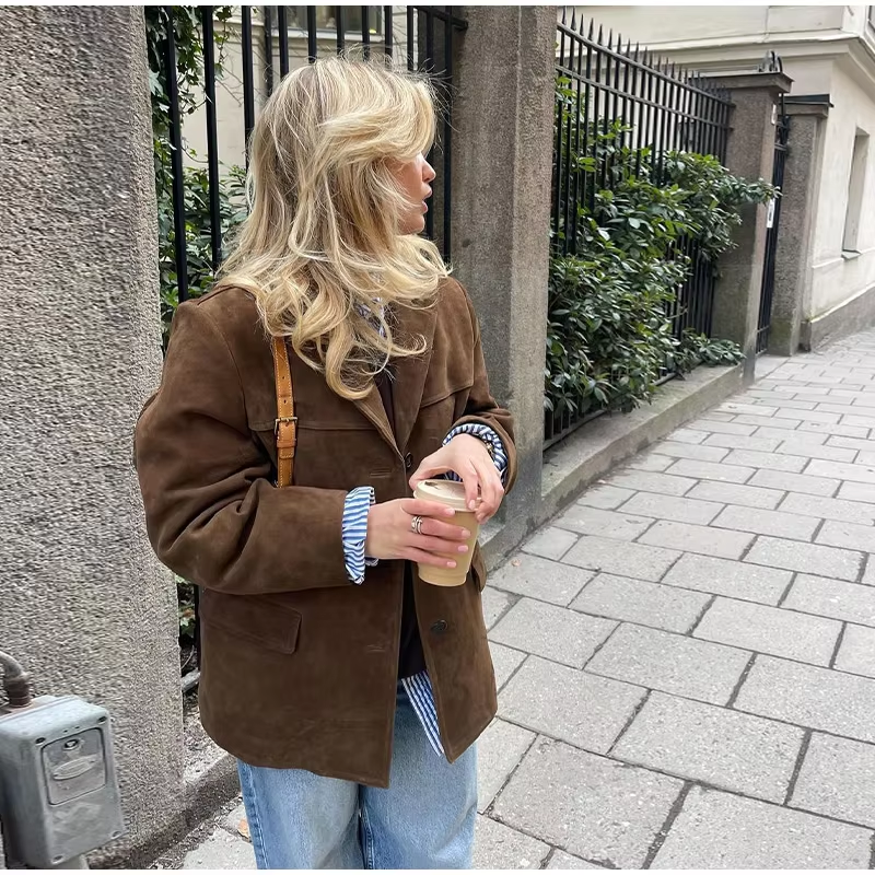 Vegan Suede Blazer Jacket