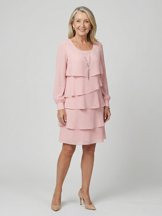 Kirax | Clean Layered Knee Length Dress