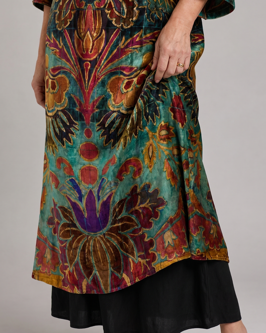 Valmira | Ornate Bohemian Print Loose Fit Midi Dress