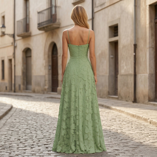 Alba Muse Spaghetti Strap A-Line Formal Maxi Gown