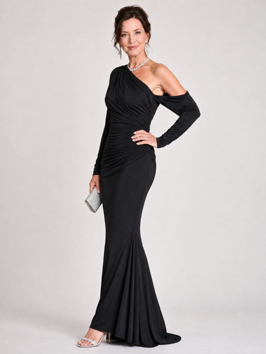 Saskia | One Shoulder Ruched Maxi Dress