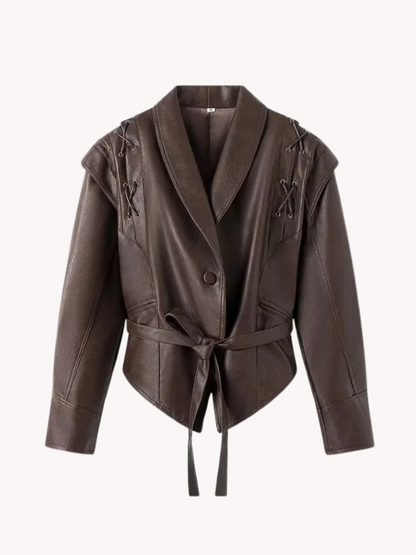 Asimetrik Vintage Crop Jacket