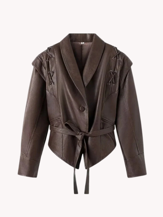 Asimetrik Vintage Crop Jacket