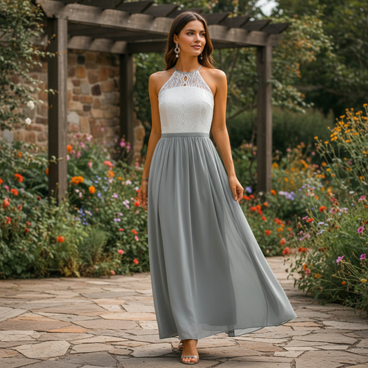 Alba Muse Draped Pleated Wedding Guest Maxi Dress