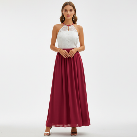 Alba Muse Draped Pleated Wedding Guest Maxi Dress