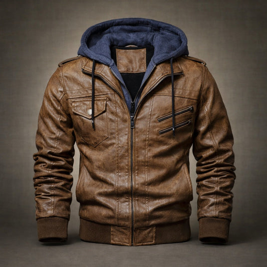 Cedro Hooded Leather Jacket