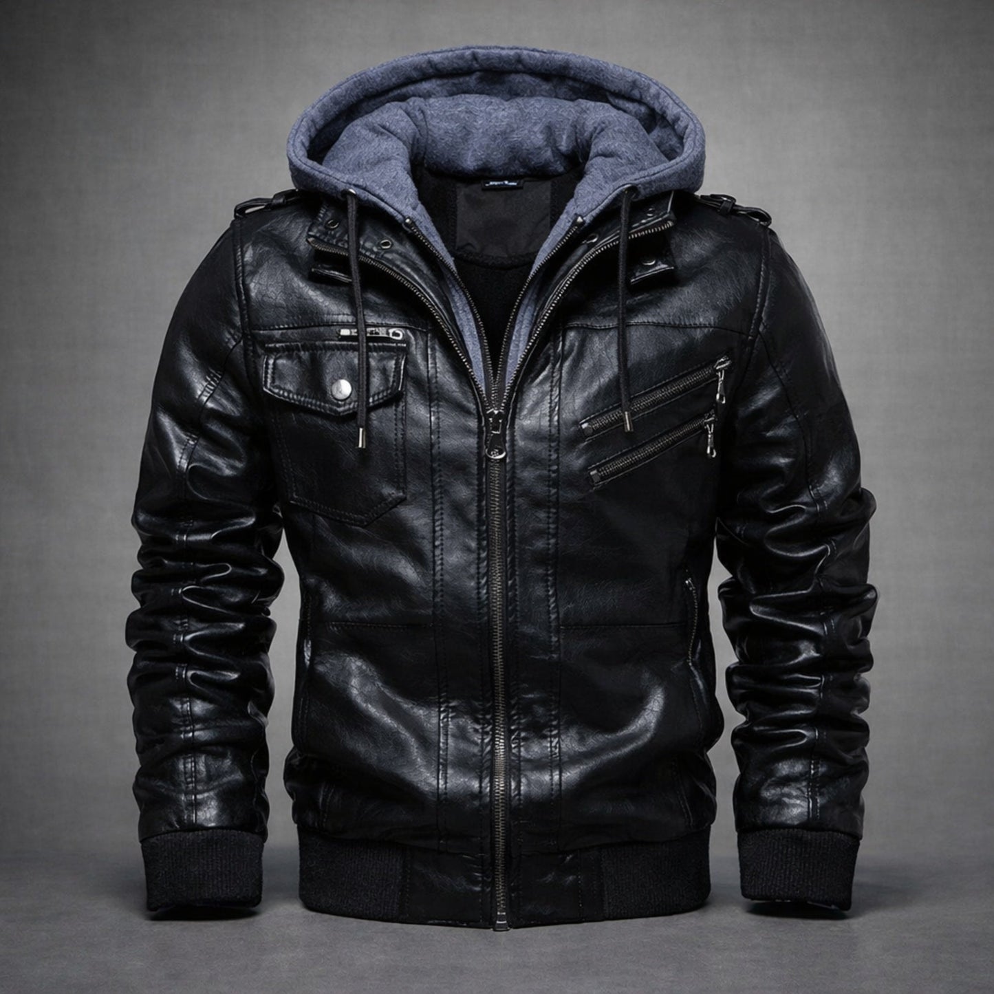 Cedro Hooded Leather Jacket