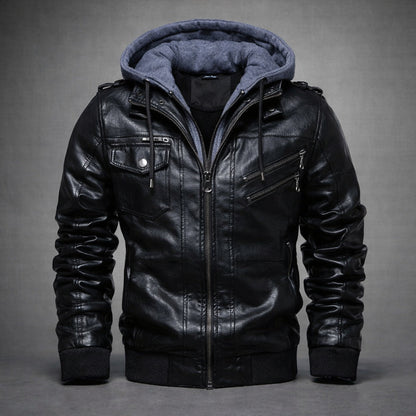 Cedro Hooded Leather Jacket