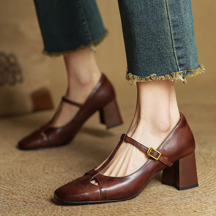 Elora Genuine Leather Heels