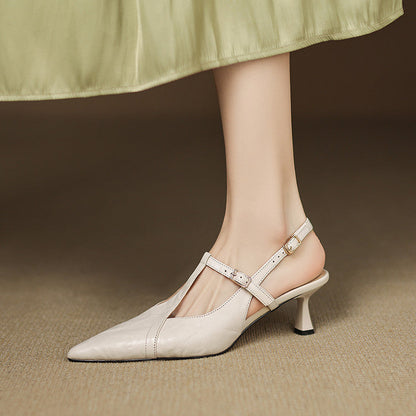 Noir Genuine Leather Heels