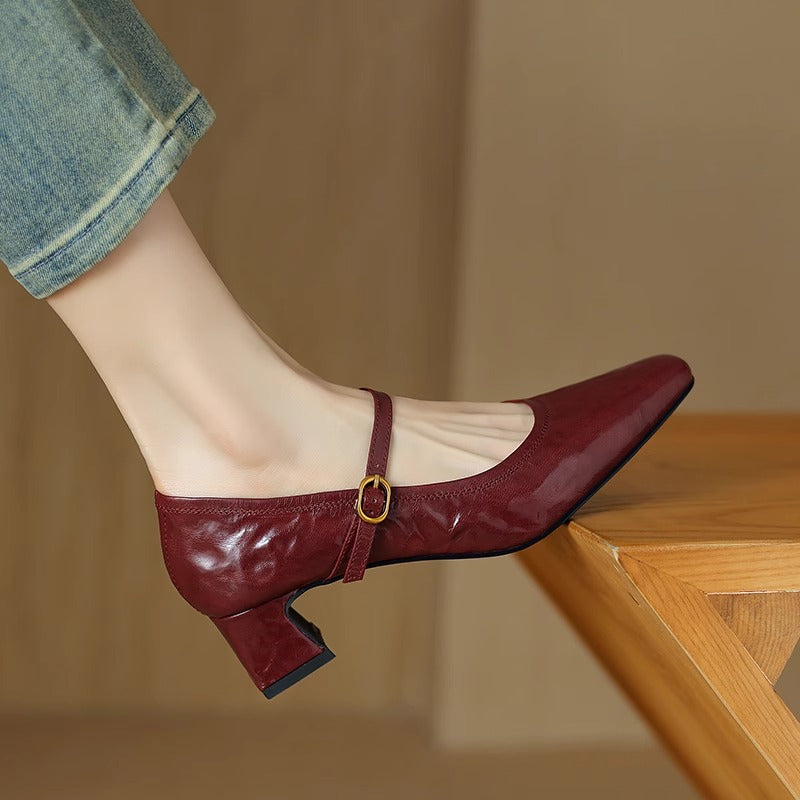 Remina Genuine Leather Heels