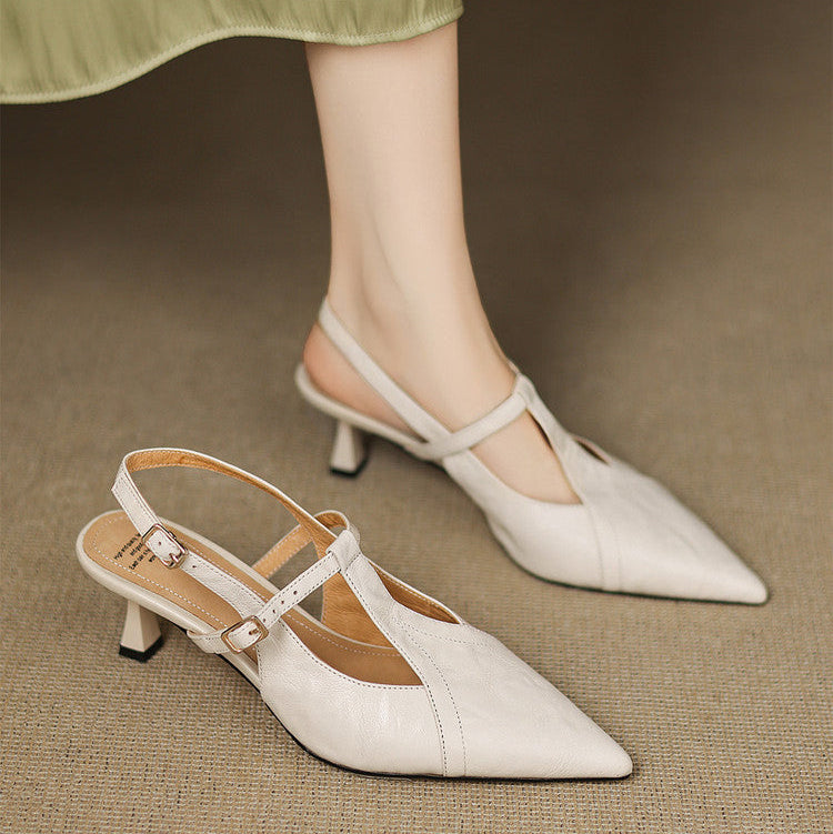 Noir Genuine Leather Heels