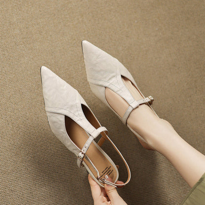 Noir Genuine Leather Heels