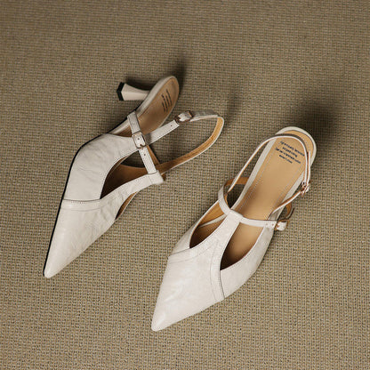 Noir Genuine Leather Heels