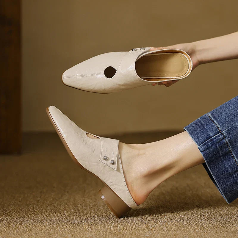 Agnit Genuine Leather Mules