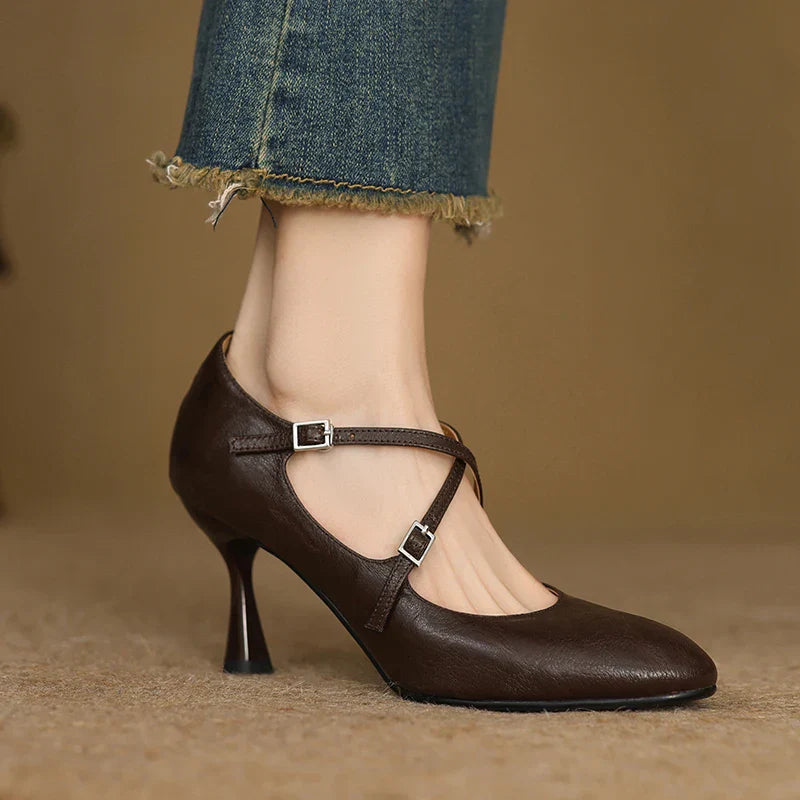 Leyla Genuine Leather Heels