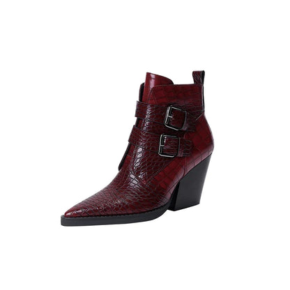 Westline Buckle Leather Boots