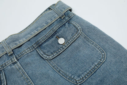 Vintage Multi Pocket Denim Skirt