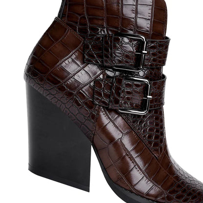 Westline Buckle Leather Boots