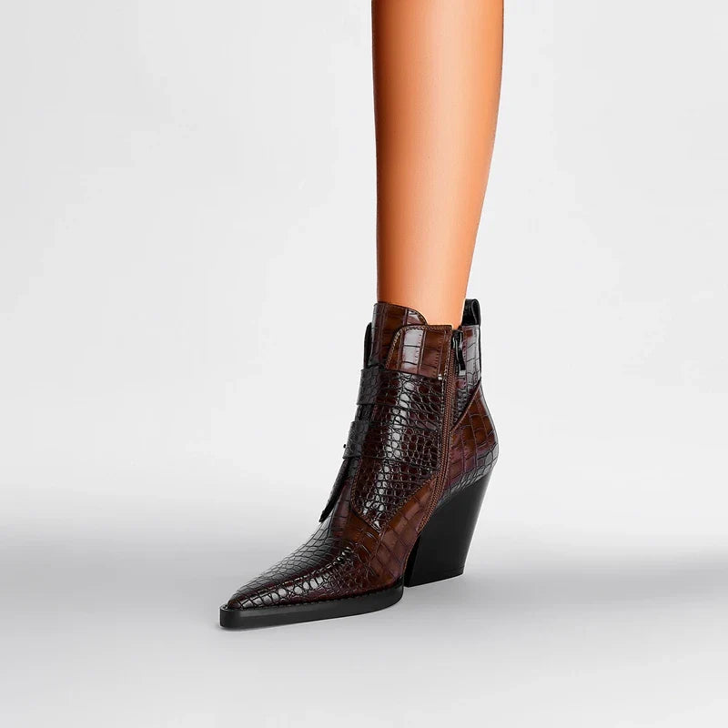 Westline Buckle Leather Boots