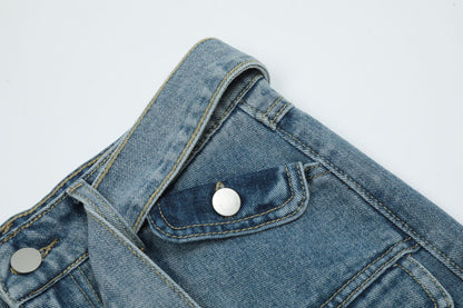 Vintage Multi Pocket Denim Skirt