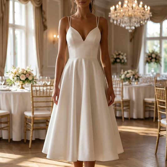 Alba Muse Sweetheart Neck Strappy Midi Dress For Weddings