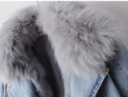 Faux Fur Detailing Denim Jacket
