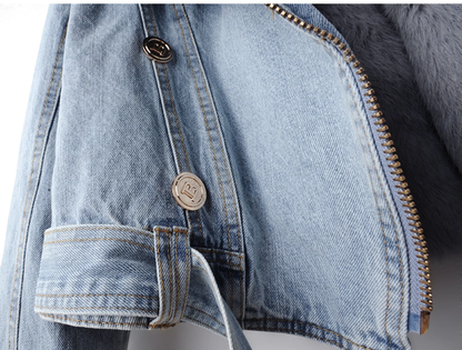 Faux Fur Detailing Denim Jacket
