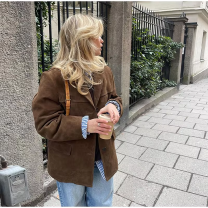 Vegan Suede Blazer Jacket