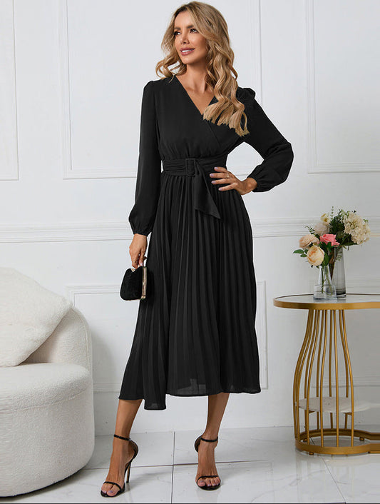 Alba Muse Long Sleeve Gathered Midi Dress Wedding Guest